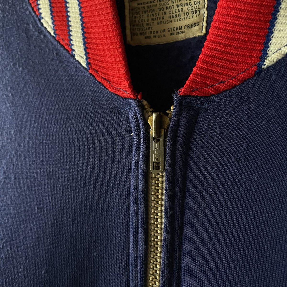 60s Champion zip up nylon sweat award jacket |