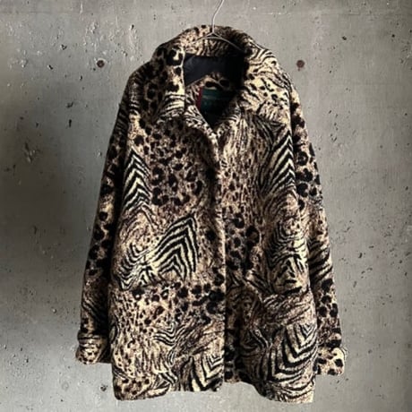 Preston & York leopard  pattern boa jacket