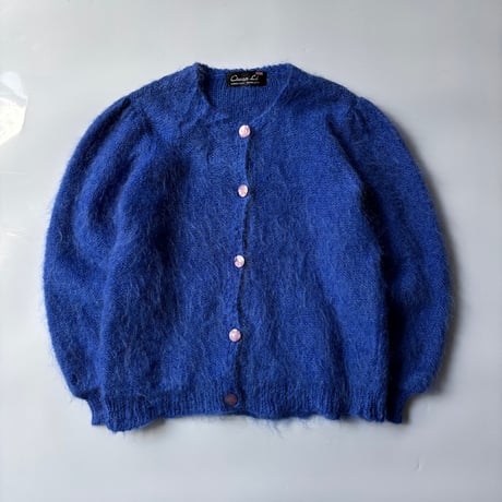 shaggy mohair knit cardigan