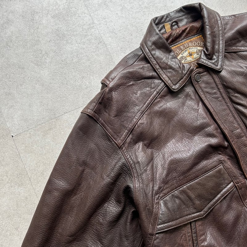 90s Leather Jacket ダークブラウン レザージャケット A-2 90s~ Colebrook A-2 type leather jacket | sui &