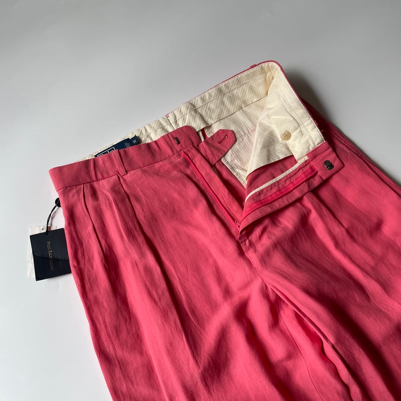 90s Ralph Lauren linen/silk 2tuck slacks 