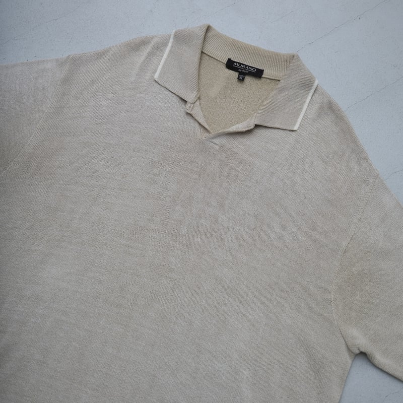 00s skipper design S/S knit polo shirt made in