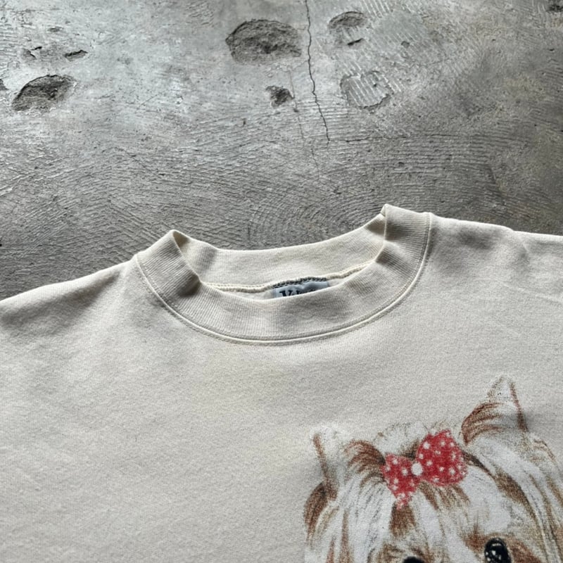 古着　90s USA製　アニマルプリントスウェット　ヨークシャーテリア　L. 90s Dog print sweat 