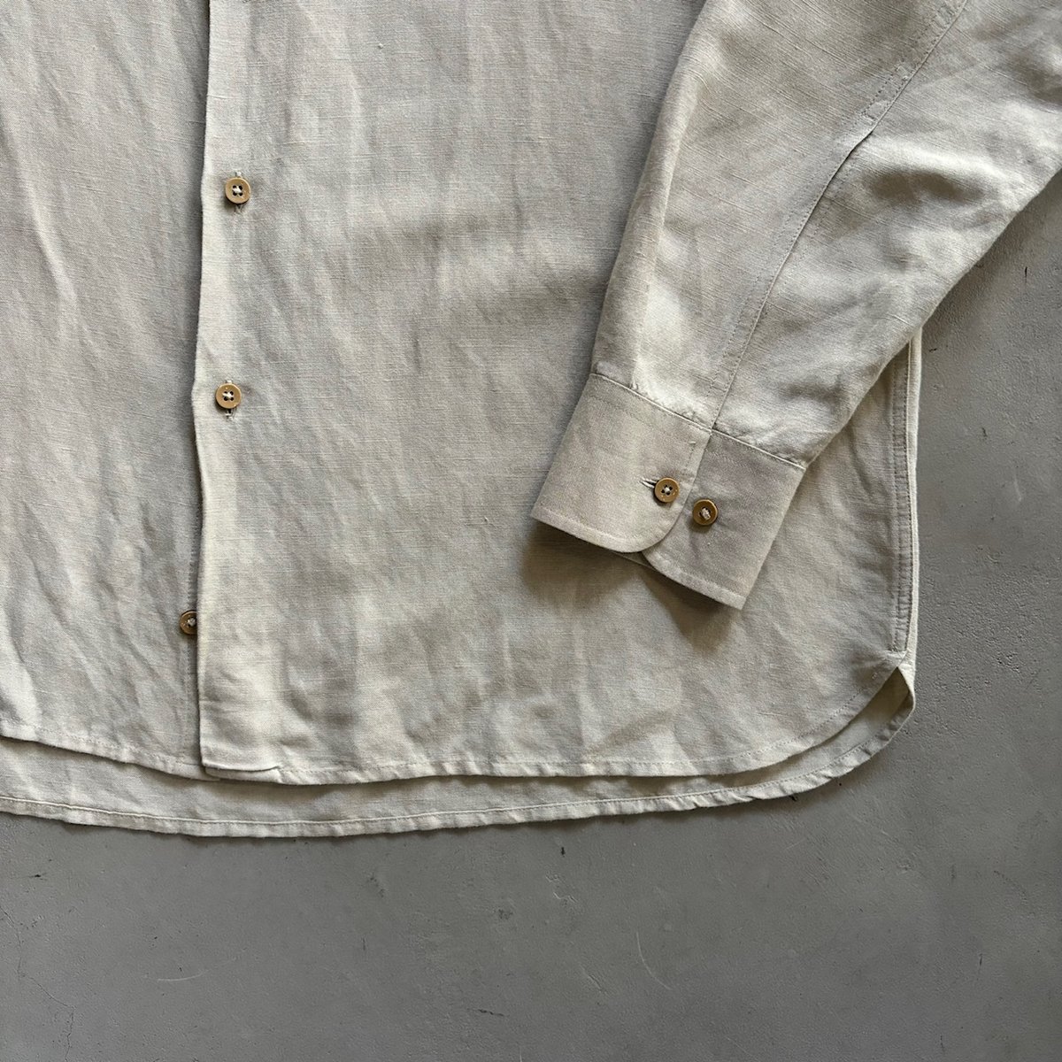 90s Perry Ellis ペリエリ リネンシャツ スタンドカラー 90s Perry ellis linen stand collar shirt | sui
