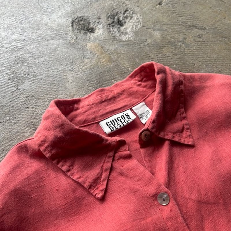 90s CHICO'S design linen shirt “salmon pink” |