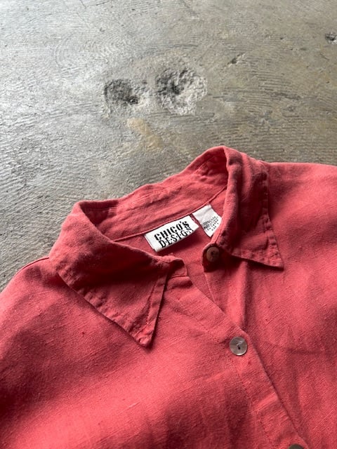 90s CHICO'S design linen shirt “salmon pink” |