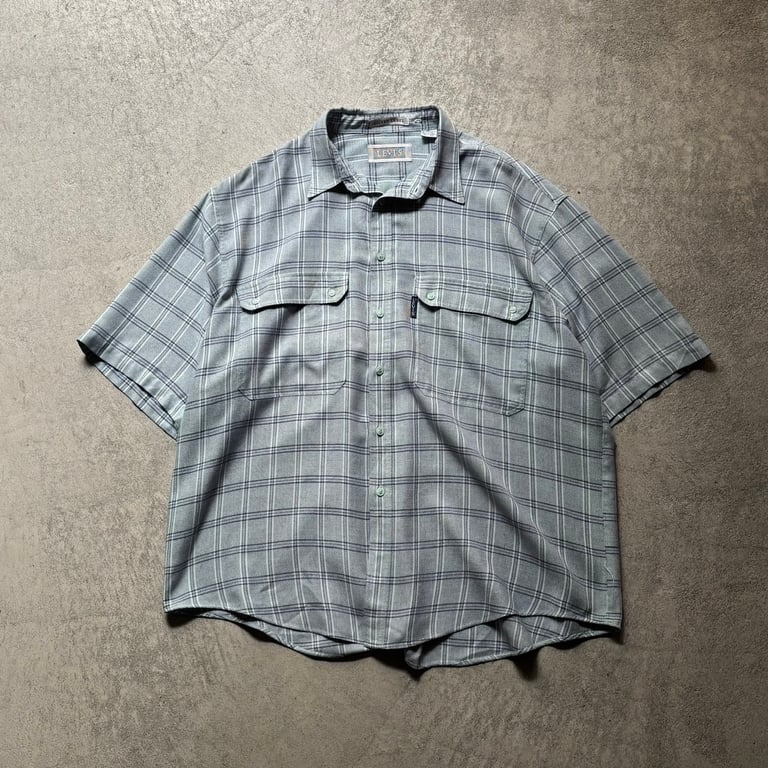 90s Levis silver label plaid S/S shirt｜リーバイス