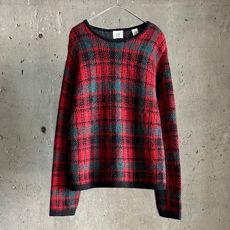90s “gap” tartan check pattern knit | sui & s... 90s OLD GAP オールド ギャップ タータンチェック モヘア ニット