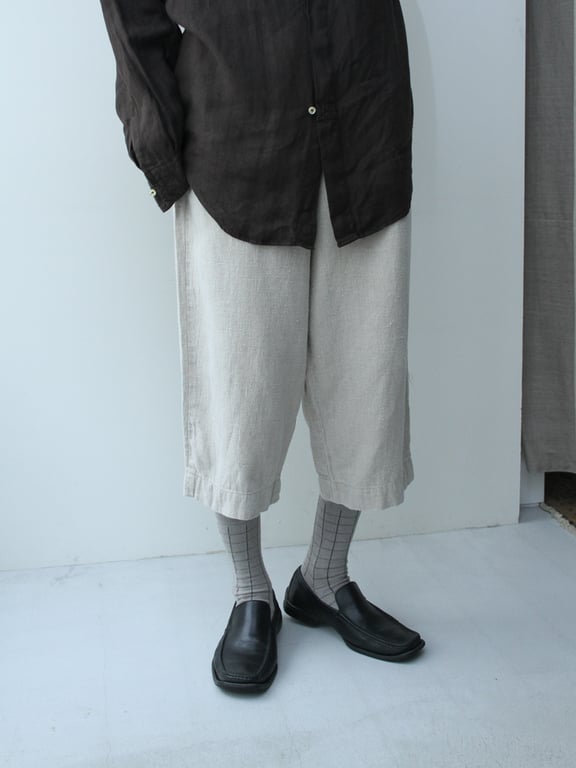 90年代 ショートパンツ（90s Linen wide shorts made in usa）