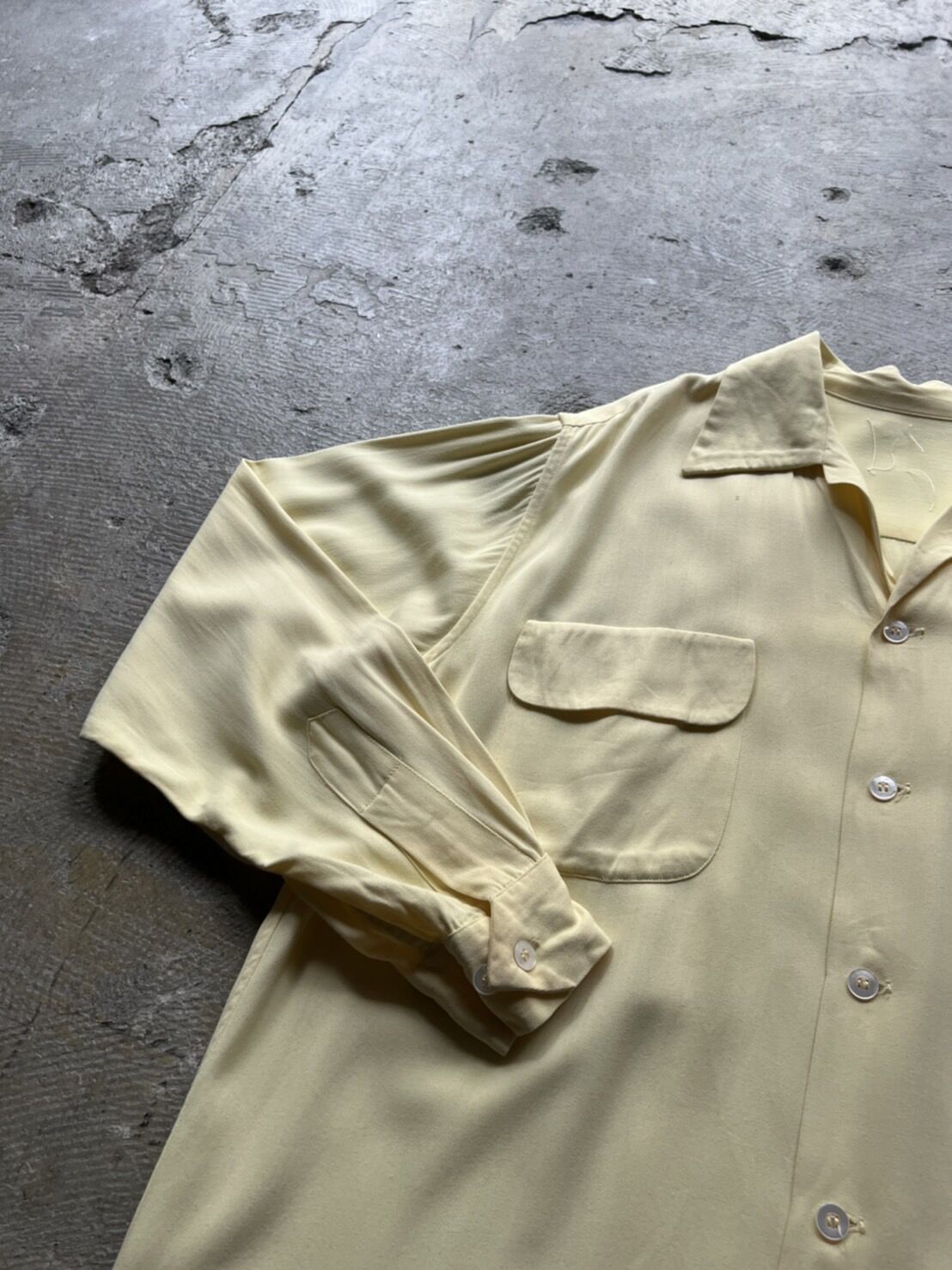 トップス 40s vintage cotton rayon shirt 40s Unknown open collar rayon shirt | sui & shara