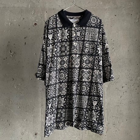 90s kaleidoscope pattern design polo shirt