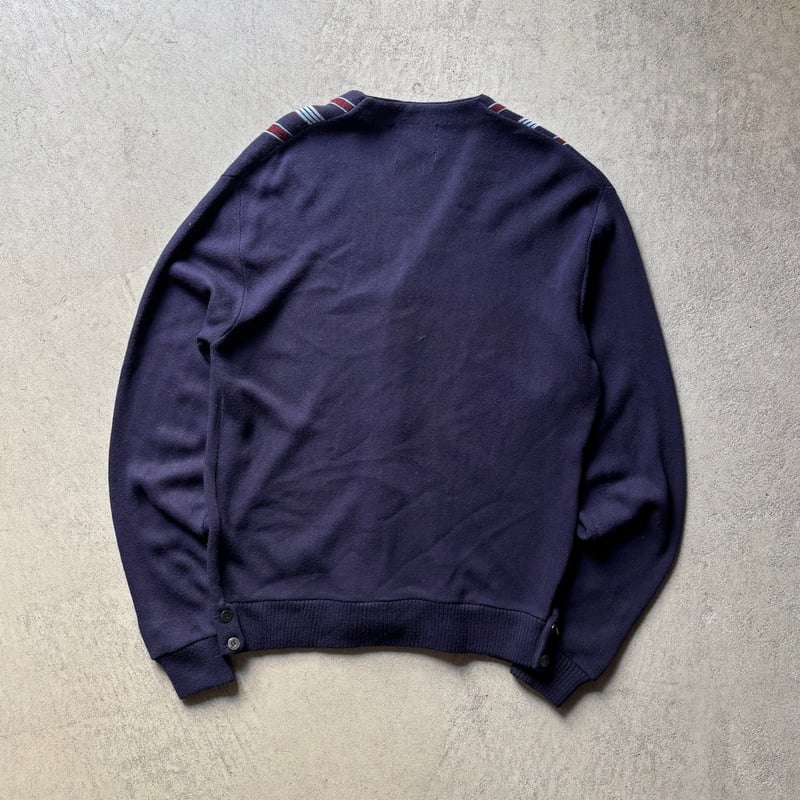 超希少 70s Sears アクリル ストライプ アーガイル ニットカーディガン 70s Sears striped acrylic knit cardigan | sui &