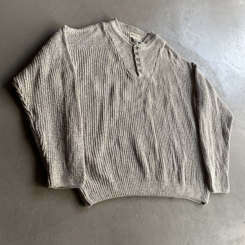 90s Eddie Bauer henry neck cotton knit | sui & 