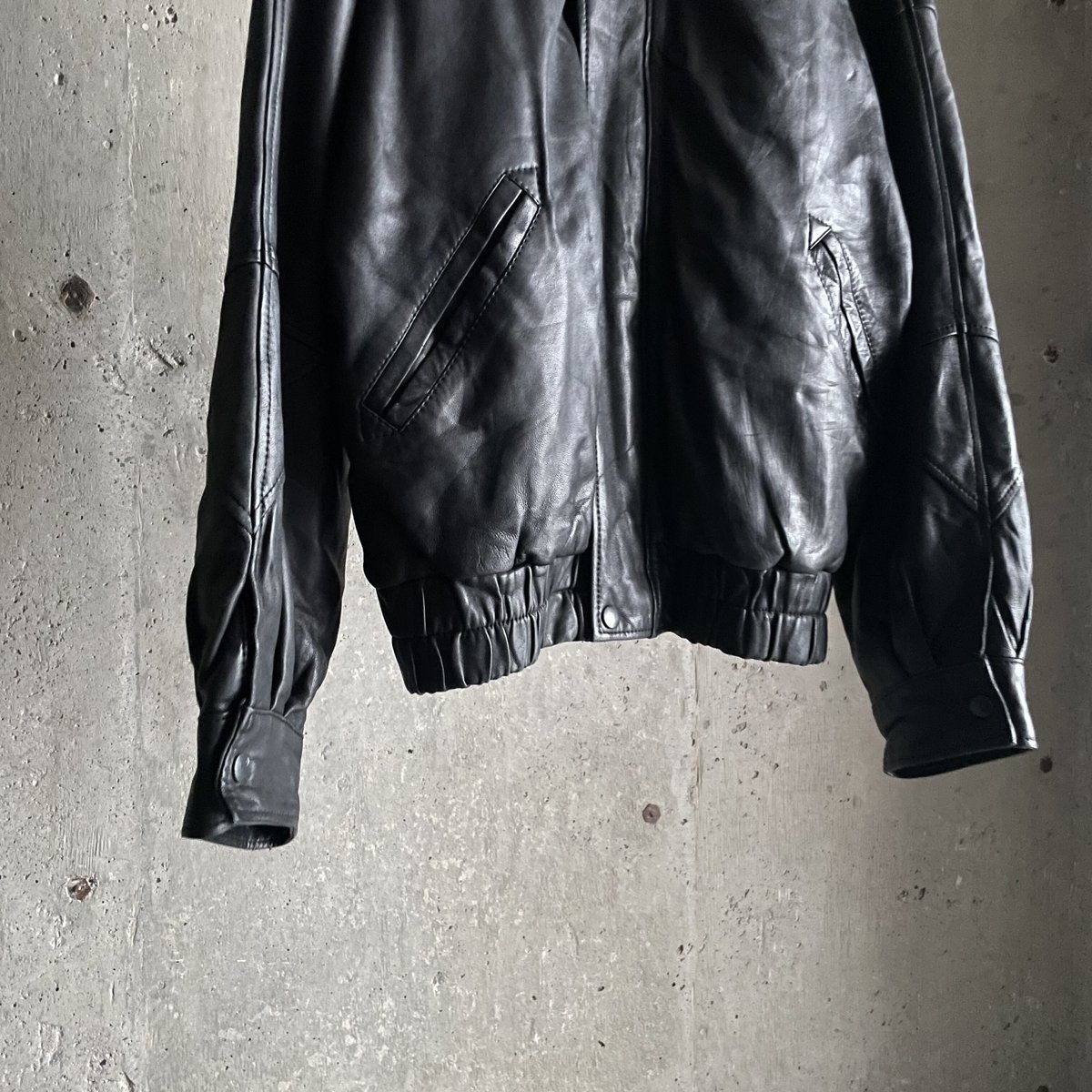 90s レザージャケット　ジップアップ 90s leather zip up blouson | sui & shara