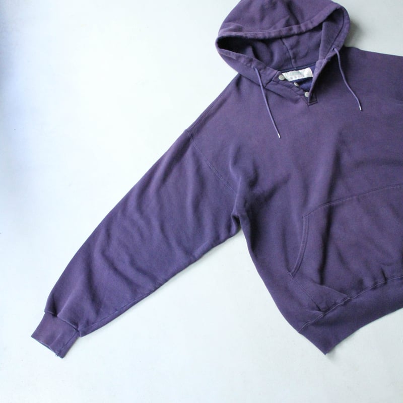 90s L.L.bean/Russell half button sweat hoodie |