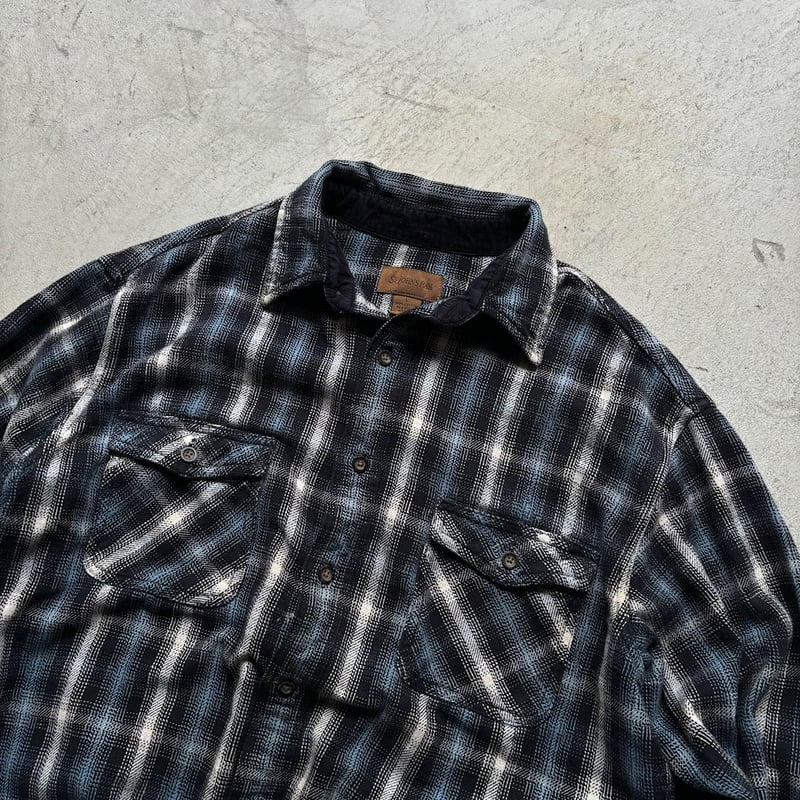 古着 90-00s USA製 St John's Bay ブラック×グレー チェック