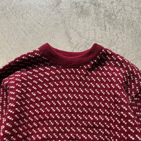 80s L.L.Bean birds eye knit sweater made in Norway