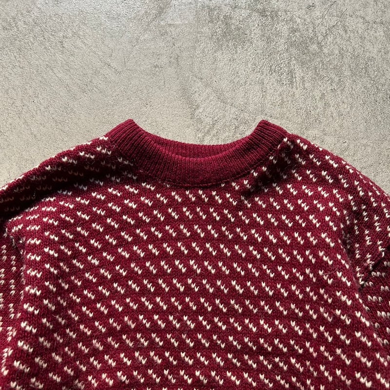 80s L.L.Bean birds eye knit sweater made in Nor