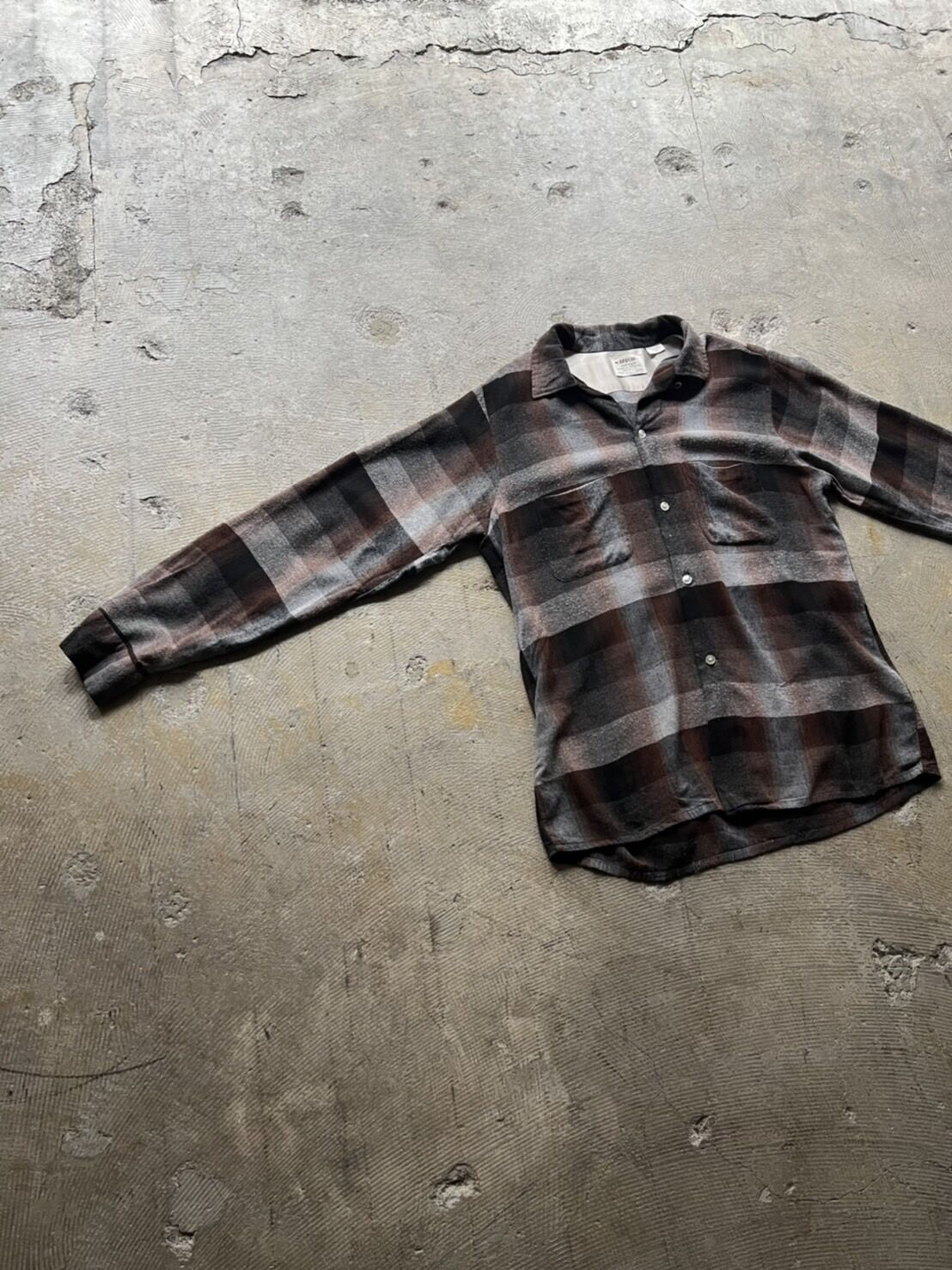 50s 60s ARROW Ombre CheckShirt オンブレ 開襟 60s ARROW 