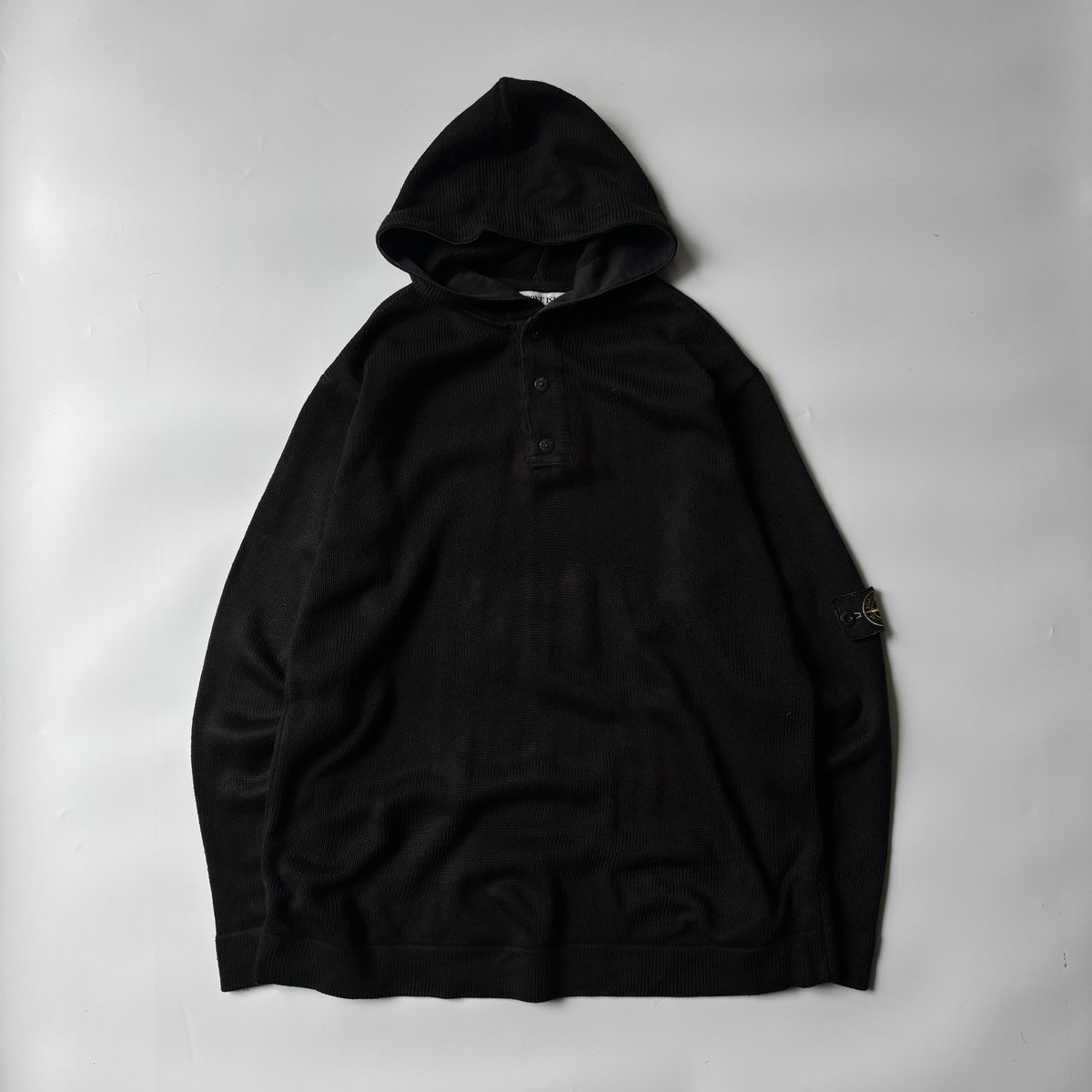 Stone Island henley neck knit hoodie | sui & shara