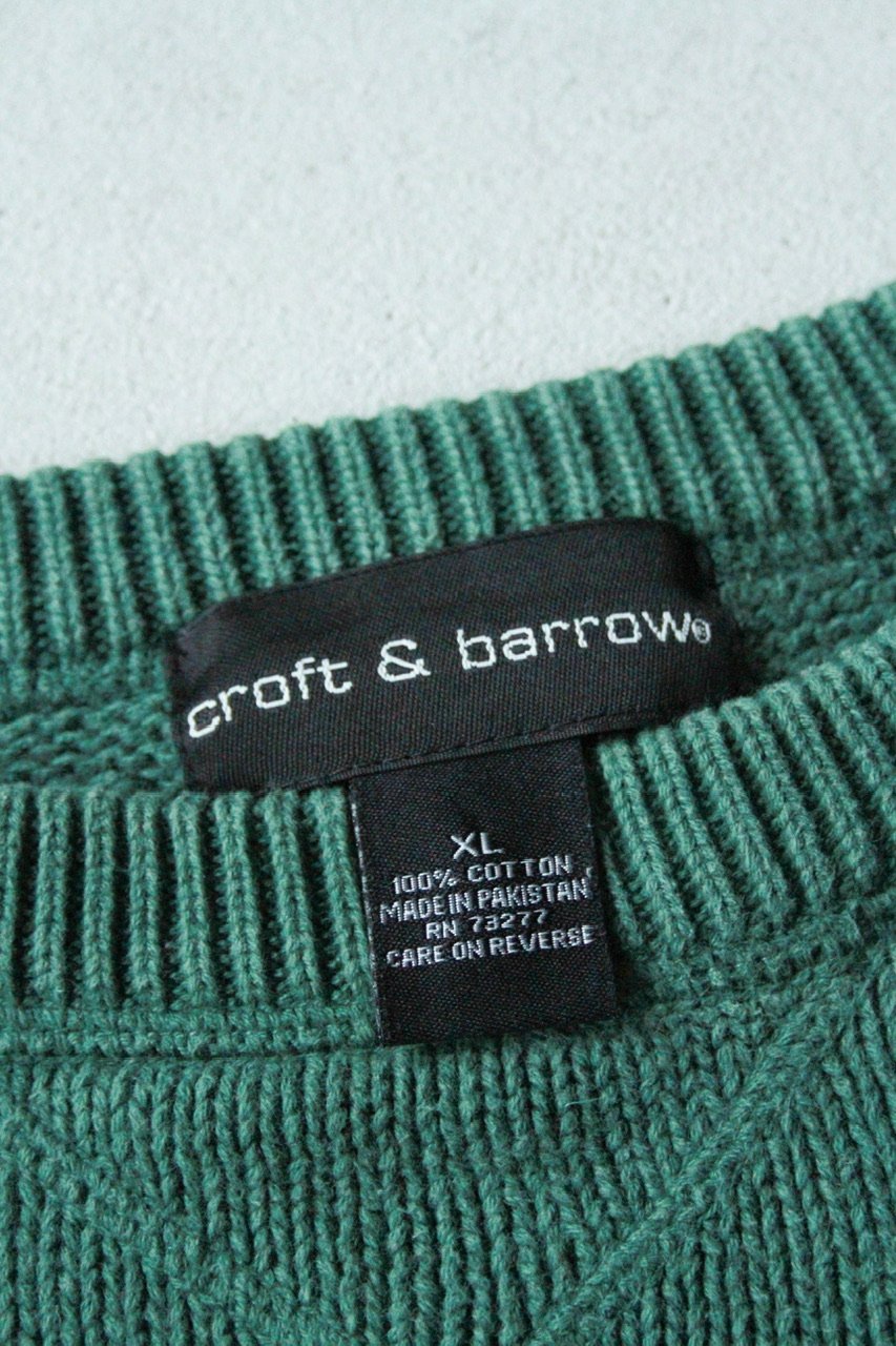 CROFT & BARROW 3Dニット 古着 Croft&Barrow 3D カラフル ランダム ストライプ コットン