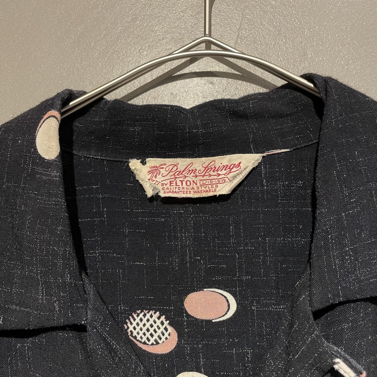 50s atomic pattern pink kasuri black rayon shir 50s atomic pattern pink kasuri black rayon shir
