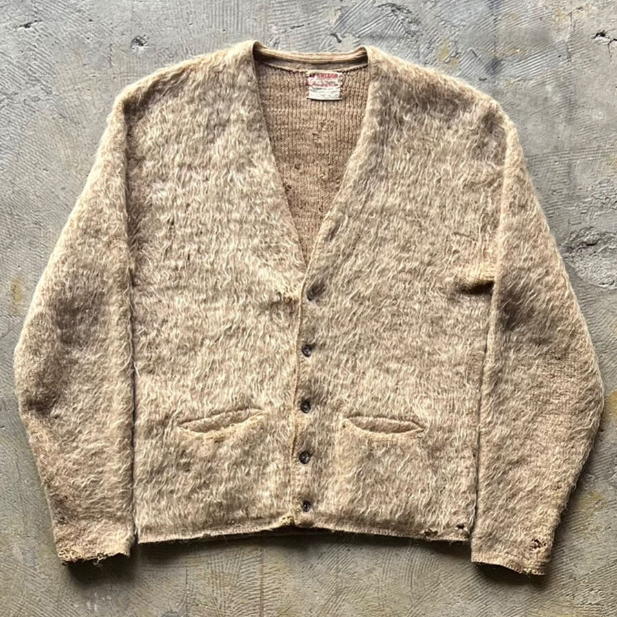 60s Mcgregor ''Powder Snow'' shaggy mohair knit cardigan