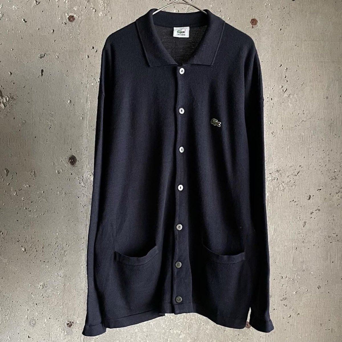 80s LACOSTE Vintage カーディガン 紺 XL DM823 - トップス 80s LACOSTE Vintage カーディガン 紺 XL DM823 - トップス