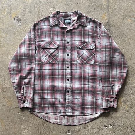 〜90s check pattern print flannel shirt