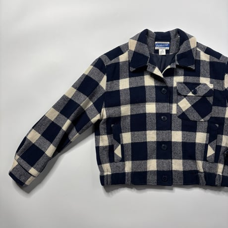Pendleton block plaid wool shirt jacket