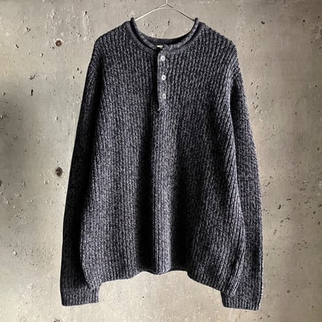 00’s L.L.Bean henry neck cotton knit