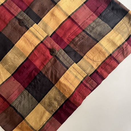 90s CHICO'S DESIGN silk plaid pattern shirt jacket