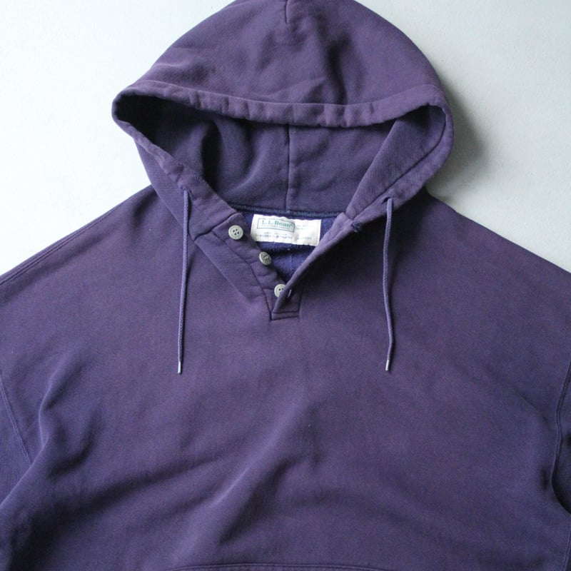 90s L.L.bean/Russell half button sweat hoodie |