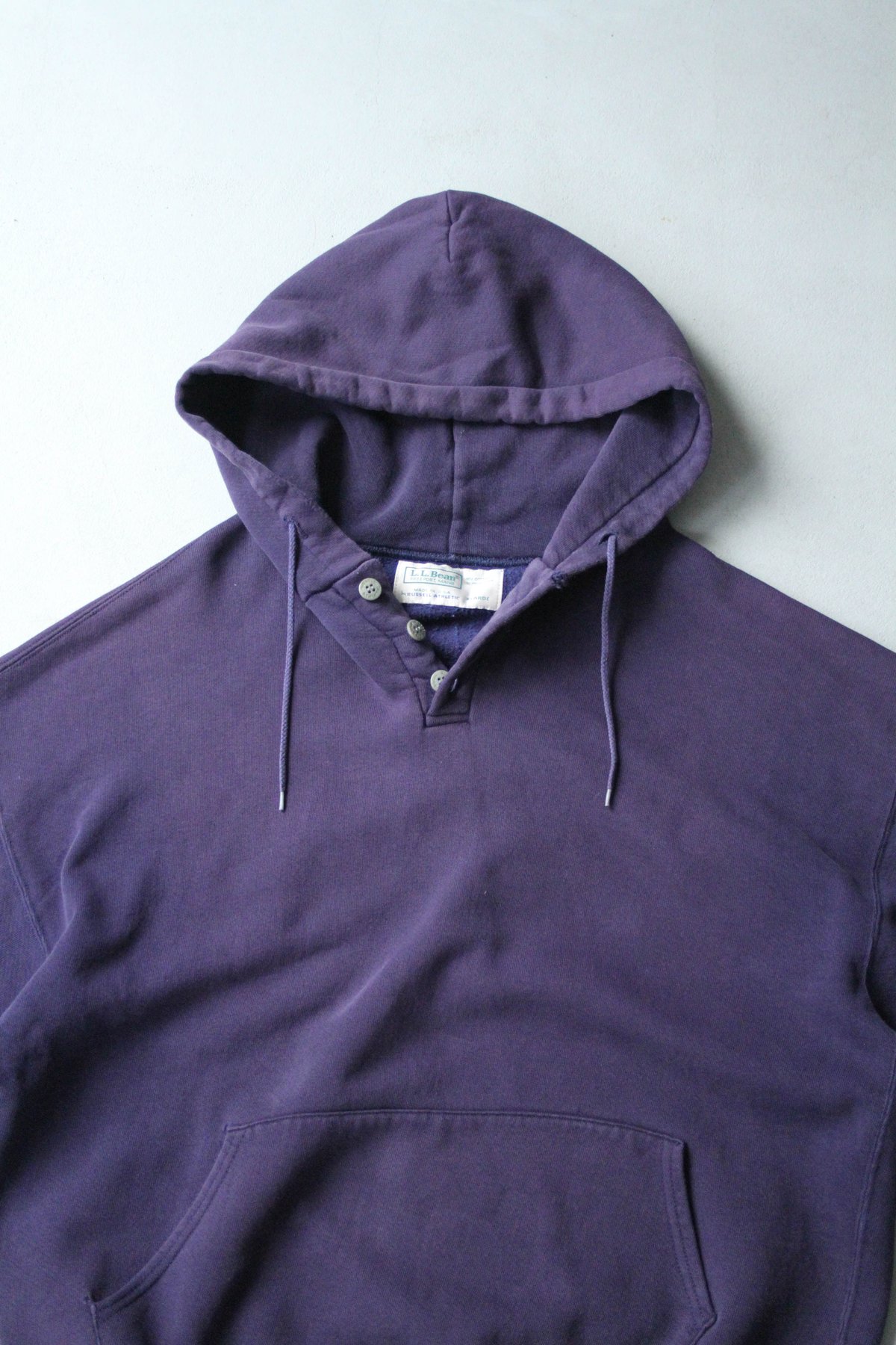 90s L.L.bean/Russell half button sweat hoodie |
