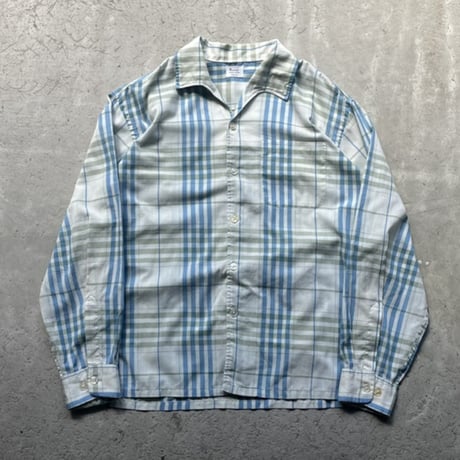60s Penneys plaid pattern open collar shirt