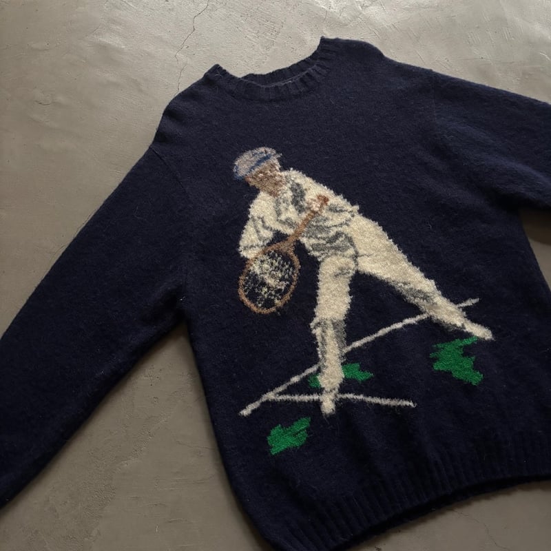 80s Brooks brothers wool knit sweater “Tennis”