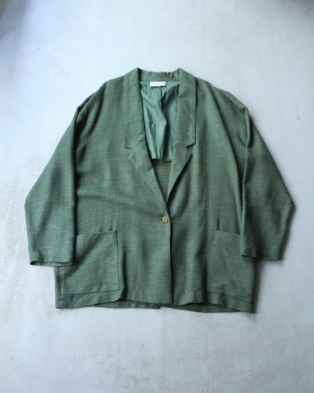 00s Rayon/cotton/flax tailored jacket made in usa