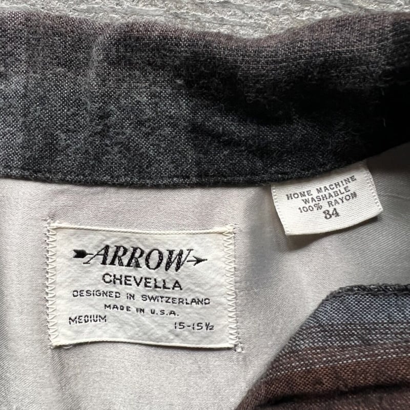 60's ARROW Rayon Open Collar USA ブルー POST JUNK / 60's～ ARROW DECTON GABANARO Open Collar Shirt