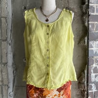 Linen no-sleeve design tops
