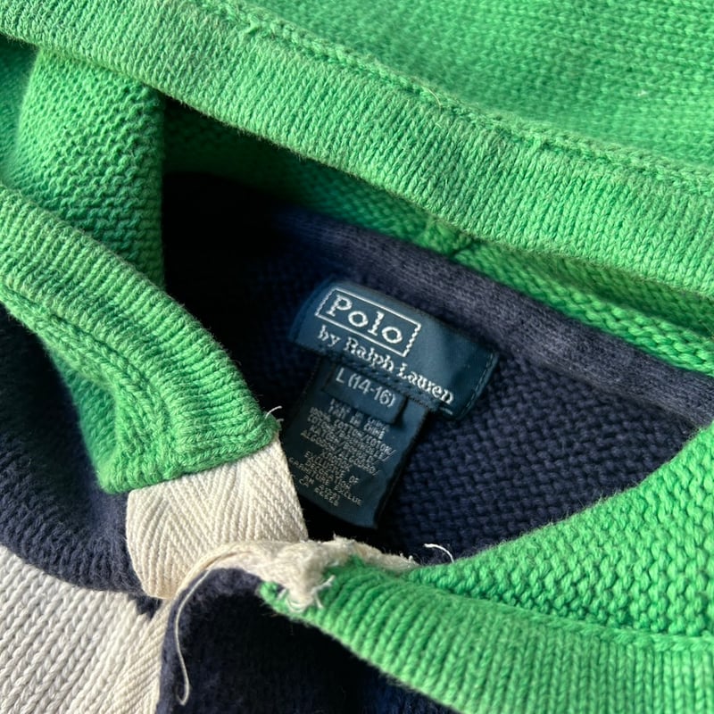 90s Polo Ralph Lauren striped knit hoodie | sui