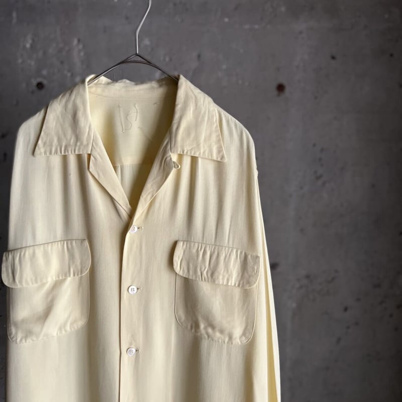 トップス 40s vintage rayon shirt 40s Unknown open collar rayon shirt | sui & shara