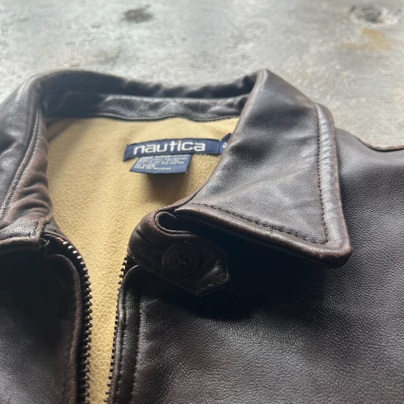 90s “nautica” leather jacket | sui & shara