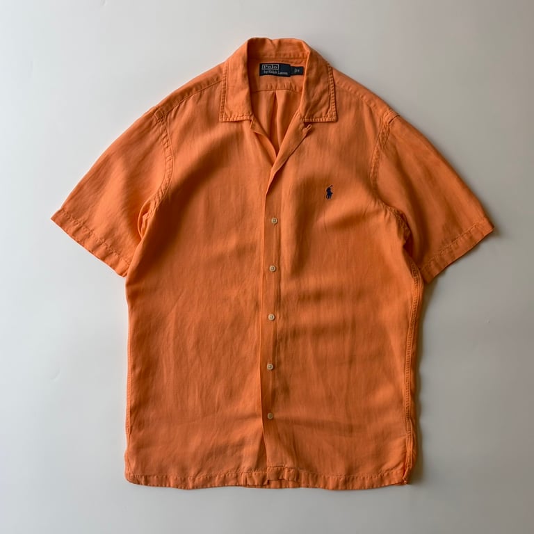 Ralph Lauren linen/silk open collar shirt｜ラルフローレン