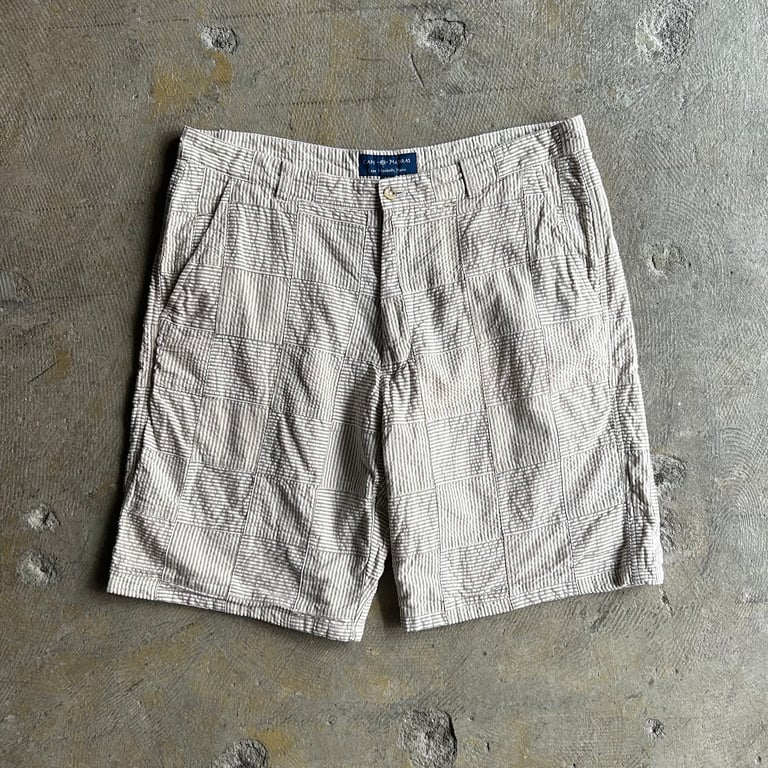 90年代 ショートパンツ（90's~ Striped patchwork design seersucker shorts）