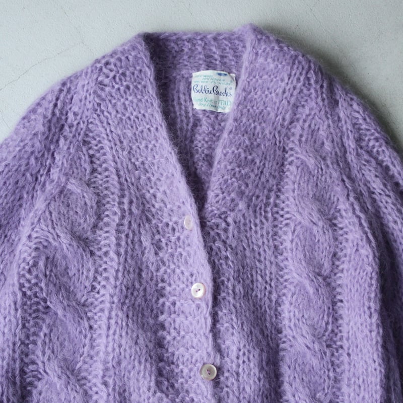 80s Mohair cable design knit cardigan | sui & s