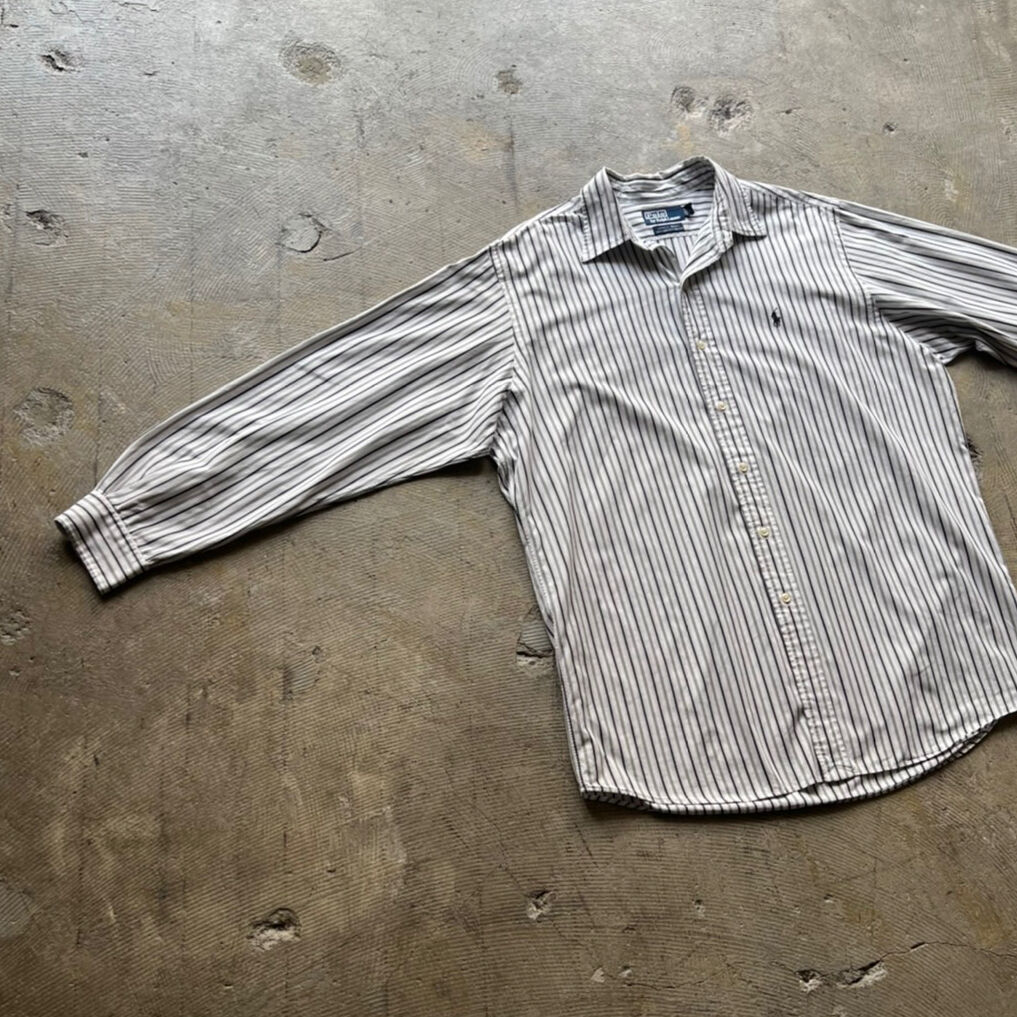 90s Ralph Lauren stripe Two-Ply cotton shirt 