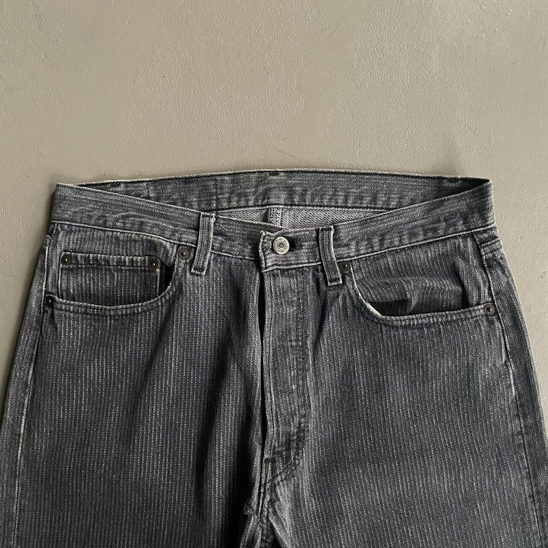 80s Levis 501 stripe pattern ''black'' denim pa 80s Levis 501 stripe pattern ''black'' denim pa