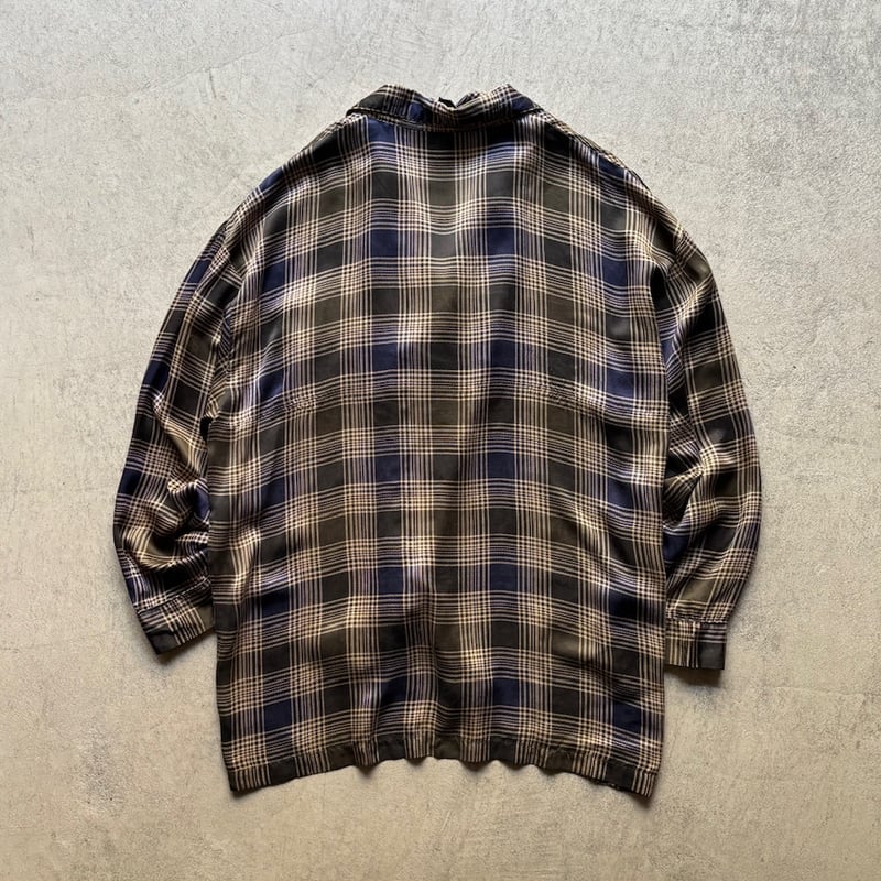 90s PERRY ELLIS PORTFOLIO plaid silk sleeping s