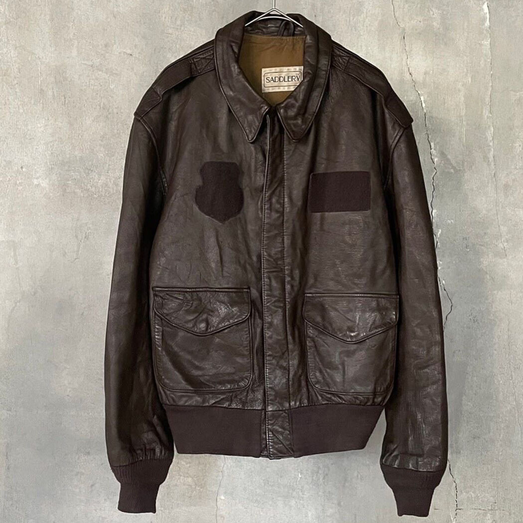 80s SADDLERY USA製 A-2 レザージャケット fit=scale-down,w=1200