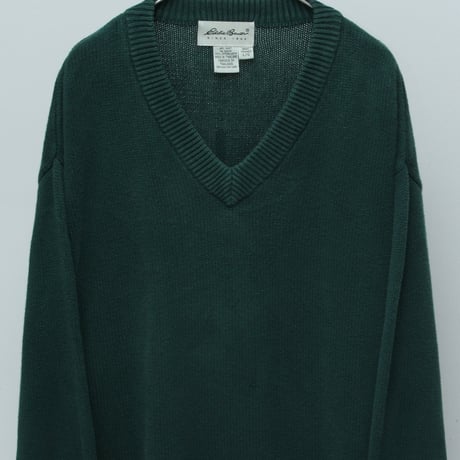90s~ Eddie bauer v-neck knit sweater｜エディーバウアー